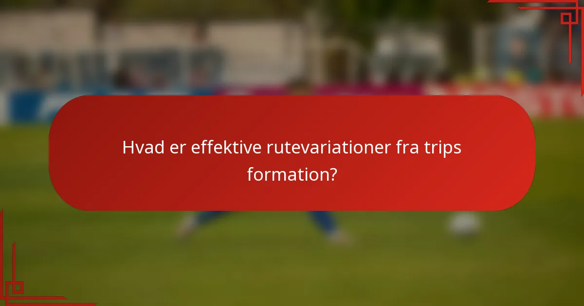 Hvad er effektive rutevariationer fra trips formation?