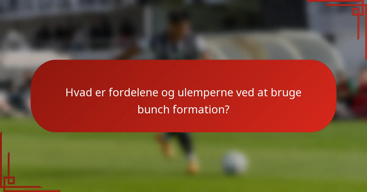 Hvad er fordelene og ulemperne ved at bruge bunch formation?