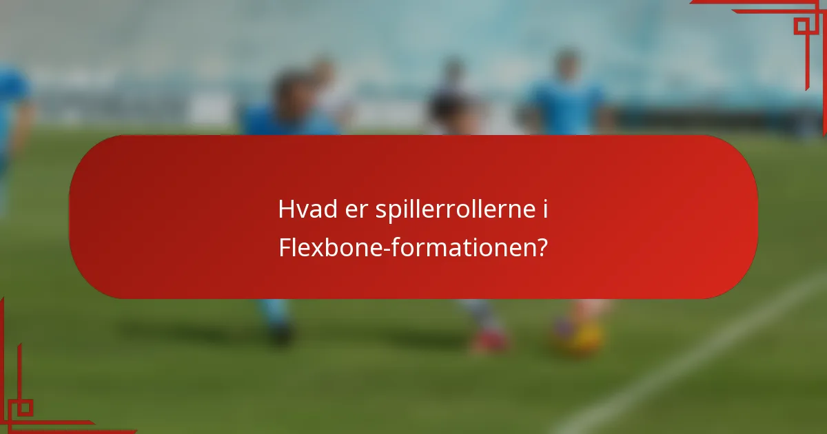Hvad er spillerrollerne i Flexbone-formationen?