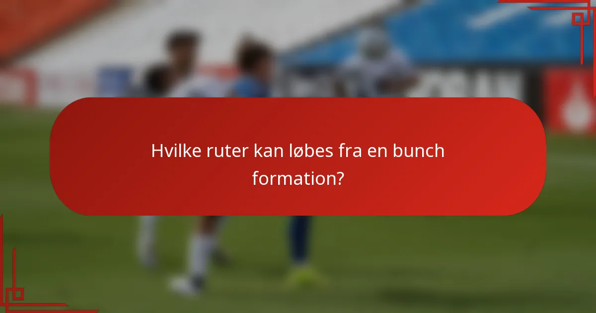 Hvilke ruter kan løbes fra en bunch formation?